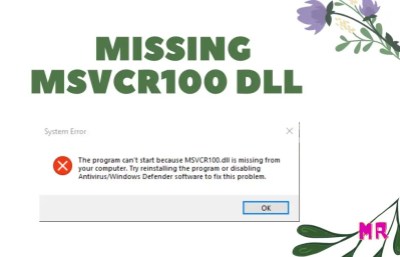missing msvcr100.dll