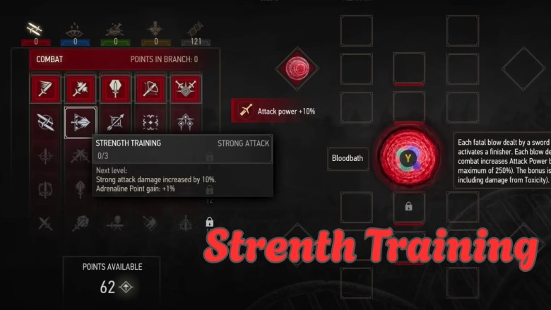 Witcher 2 builds strength training