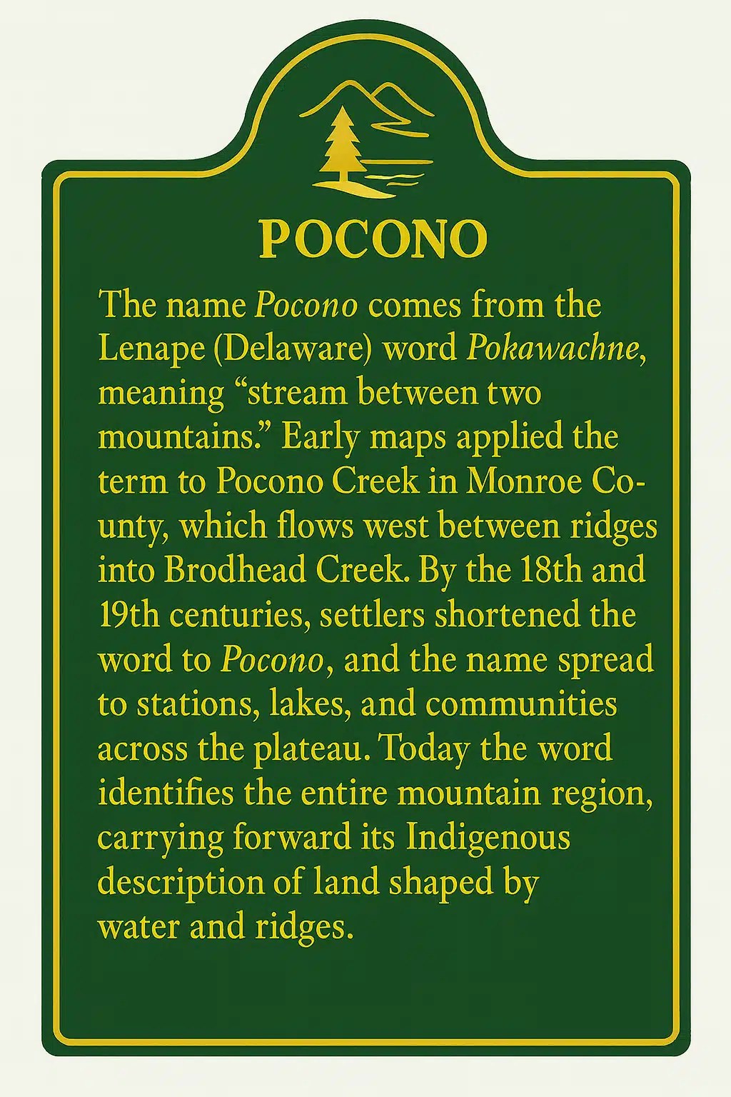 Pocono Marker Defination - Mr Local History graphic