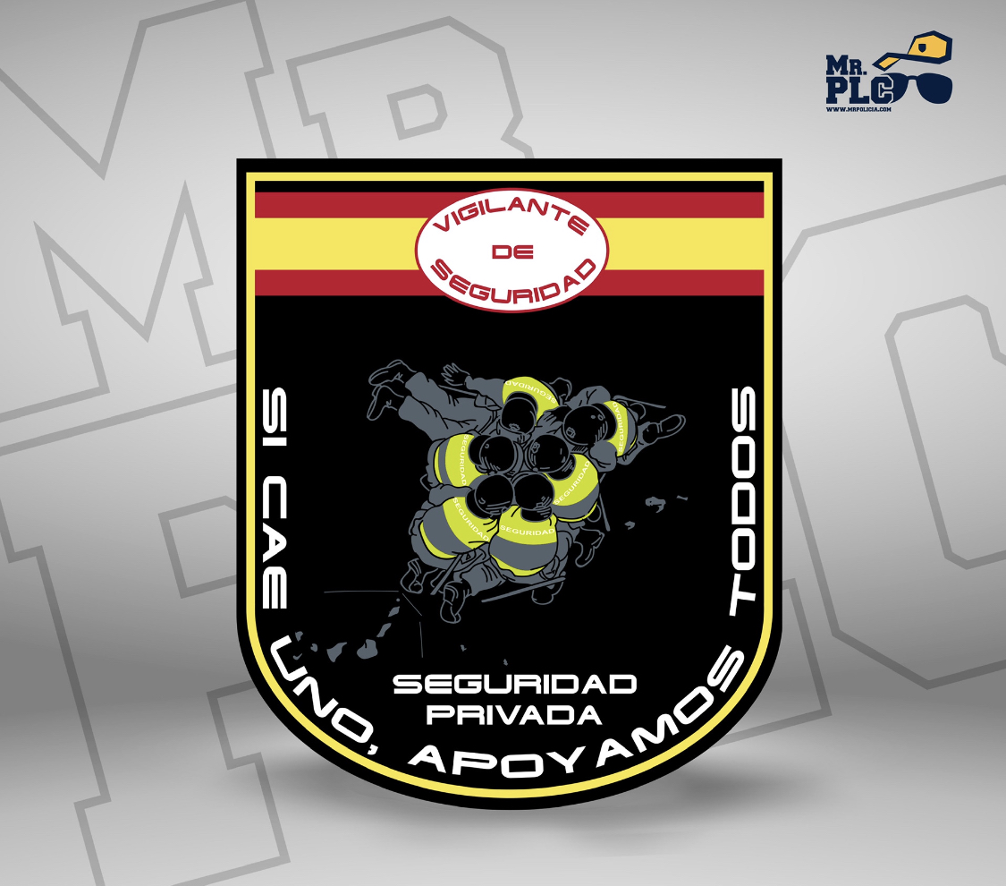 Parche "SI CAE UNO, APOYAMOS TODOS", Vigilantes de Seguridad.