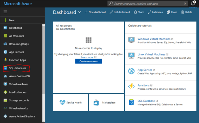 SQL Azure Create Database Tutorial