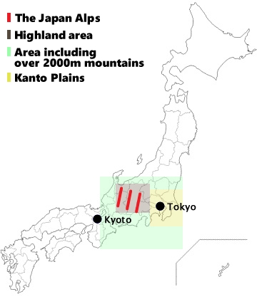 Japanese Alps Map Japanese Alps Wikipedia Geo002 