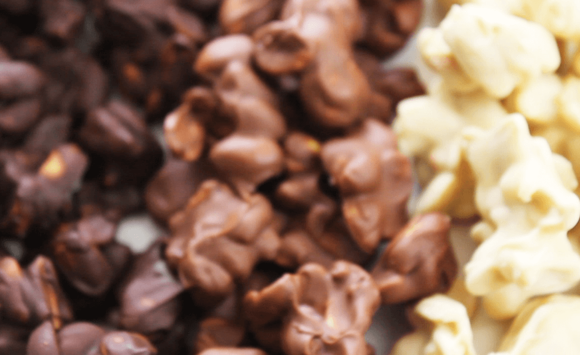 Dark, Milk & White Chocolate Peanut Clusters