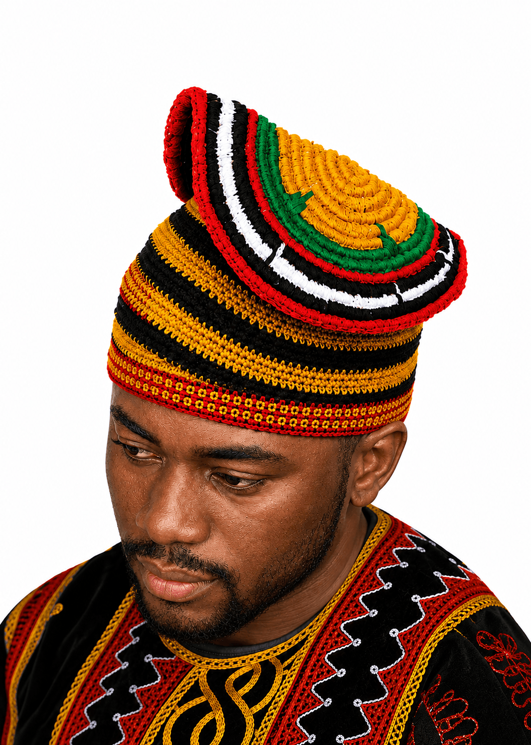 Foncha hat : chapeau traditionnel des peuples des Grasfiels (Cameroun).