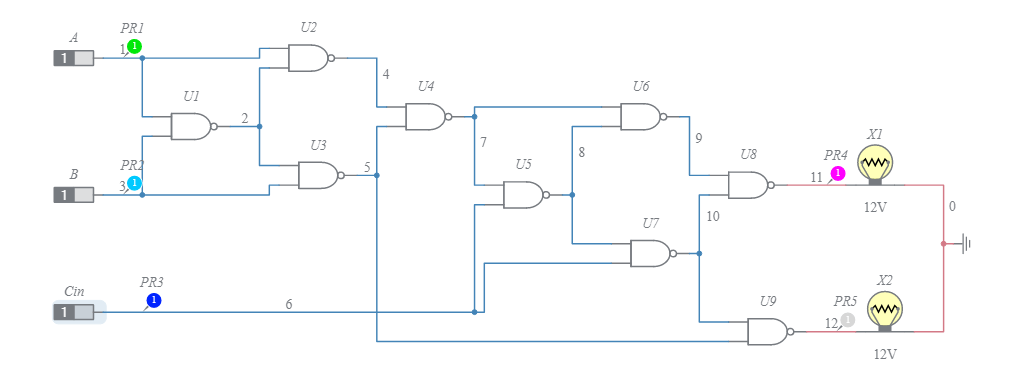 Full Subtractor Using Nand Gates Multisim Live