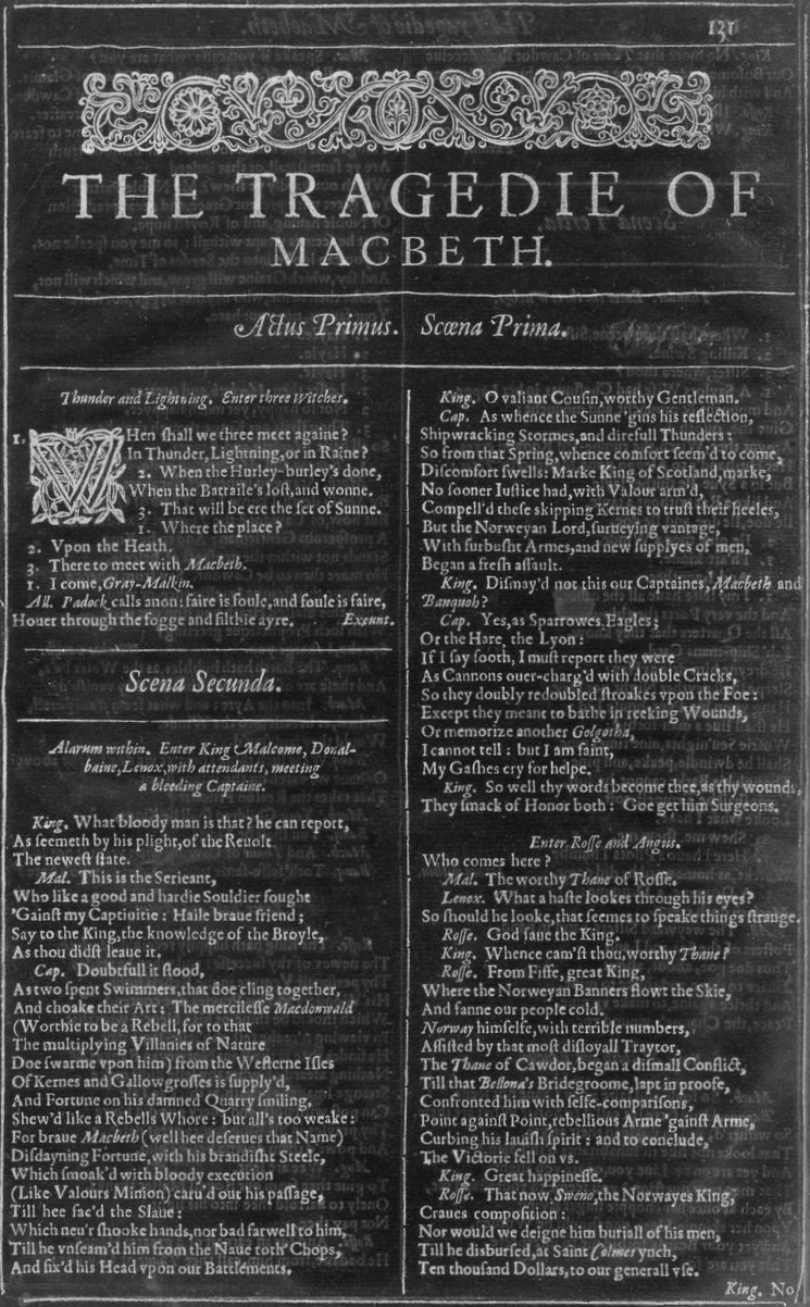 Macbeth First Folio