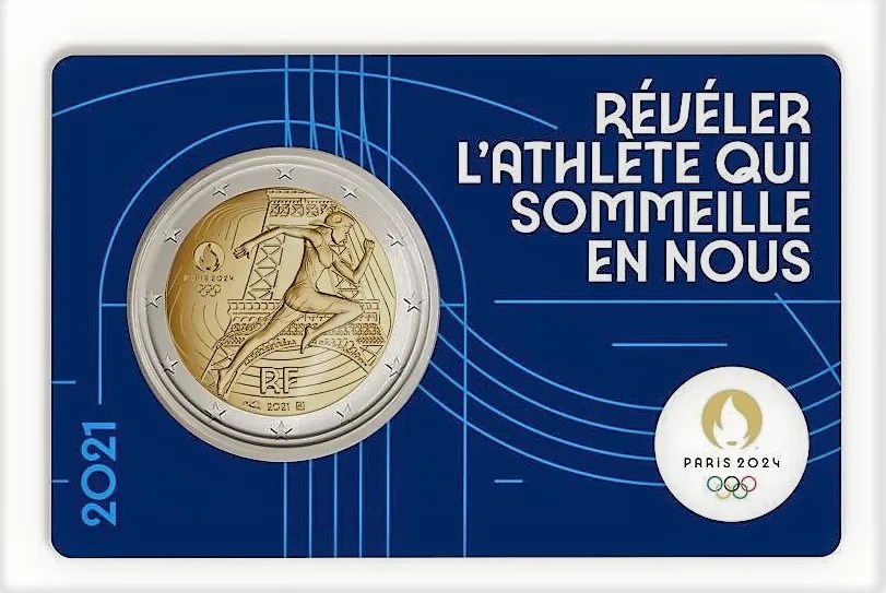 2 euro herdenkingsmunt olympische spelen parijs - frankrijk-2021