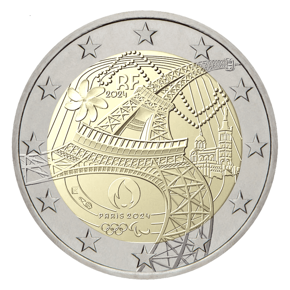 2 euro herdenkingsmunt Olympische Spelen Parijs 2024 Eiffeltoren - Frankrijk - 2024