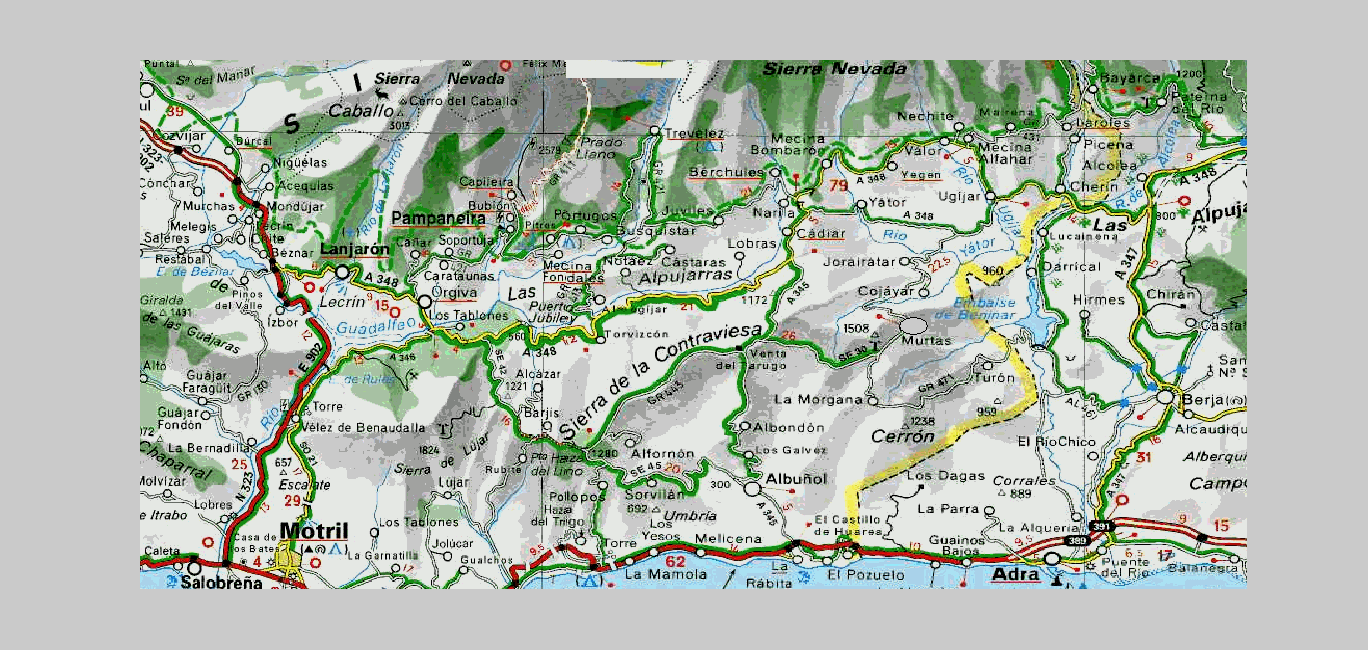 Mapa de la alpujarra