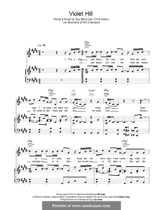 Coldplay Violet Hill Guitar Tab In C Minor Download Print Sku Mn0067442 A B C D E F G H I J K L M N O P Q R S T U V W X Y Z Best Coldplay Songs.