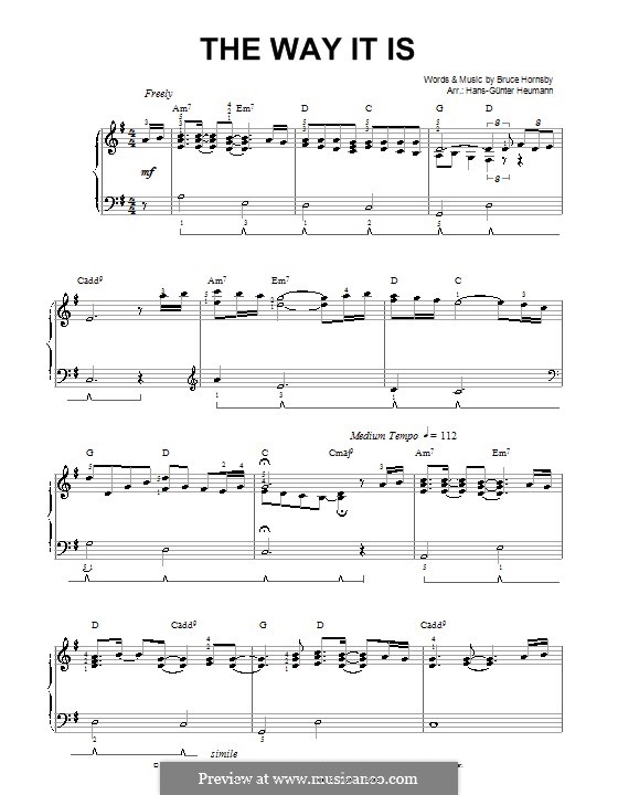 Follow along with your teacher in the best tutorial . The Way It Is Bruce Hornsby And The Range By Bruce Hornsby On Musicaneo
