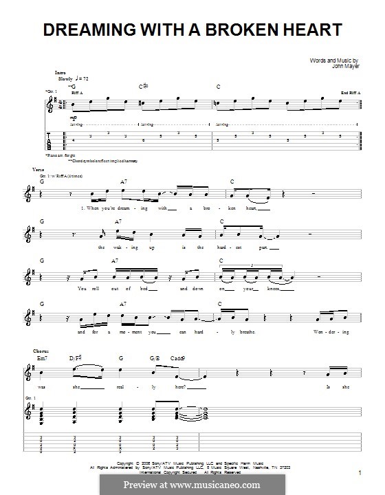 Learn how to play dreaming with a broken heart by john mayer on the piano! Dreaming With A Broken Heart By J Mayer Sheet Music On Musicaneo