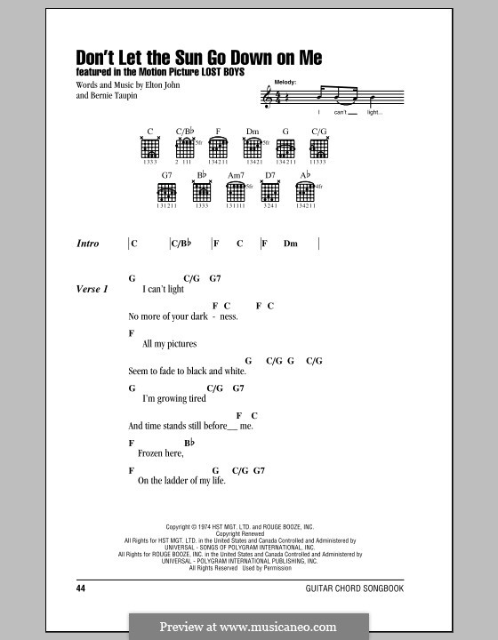 In elemental terms, the sun is made up of 74 percent hydrogen, 24 percent helium and 1 percent oxygen. Don't Let the Sun Go Down on Me by E. John - sheet music on MusicaNeo