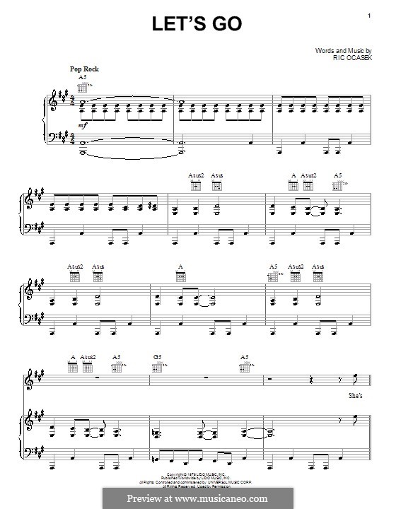 Download and print in pdf or midi free sheet music for bongo cat let's go arranged by epaell for piano (solo) Let S Go The Cars By R Ocasek Sheet Music On Musicaneo