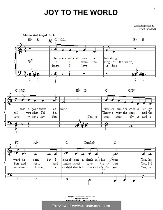 Treehugger / ellen lindner there are many factors that people consider when choosing a dog — temperament, activity level, cuddliness, and lo. Joy to the World (Three Dog Night) by H. Axton - sheet music on MusicaNeo