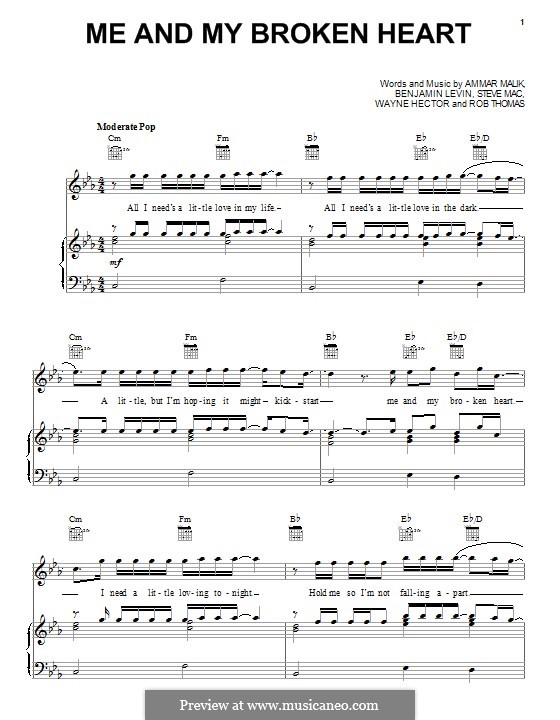 Download and print in pdf or midi free sheet music for the remedy for a broken heart why am i so in love by xxxtentacion arranged by . Me And My Broken Heart Rixton By A Malik B Levin R Thomas Steve Mac W A Hector On Musicaneo