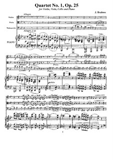 Ijb 84 key g minor movements/sections mov'ts/sec's: Piano Quartet No 1 In G Minor Op 25 By J Brahms On Musicaneo