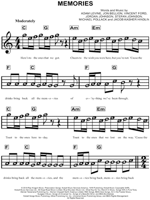 Browse our 33 arrangements of halloween (main theme) sheet music is available for piano, guitar, alto flute and 36 others with 9 scorings and 3 notations in 7 genres. Maroon 5 Memories Sheet Music For Beginners In C Major Download Print Sku Mn0202770