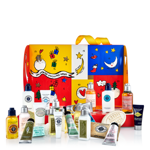 L Occitane Christmas Advent Calendar Walk through an imaginative holiday market and watch as time stops for a moment while childhood memories of anticipation come flooding back.