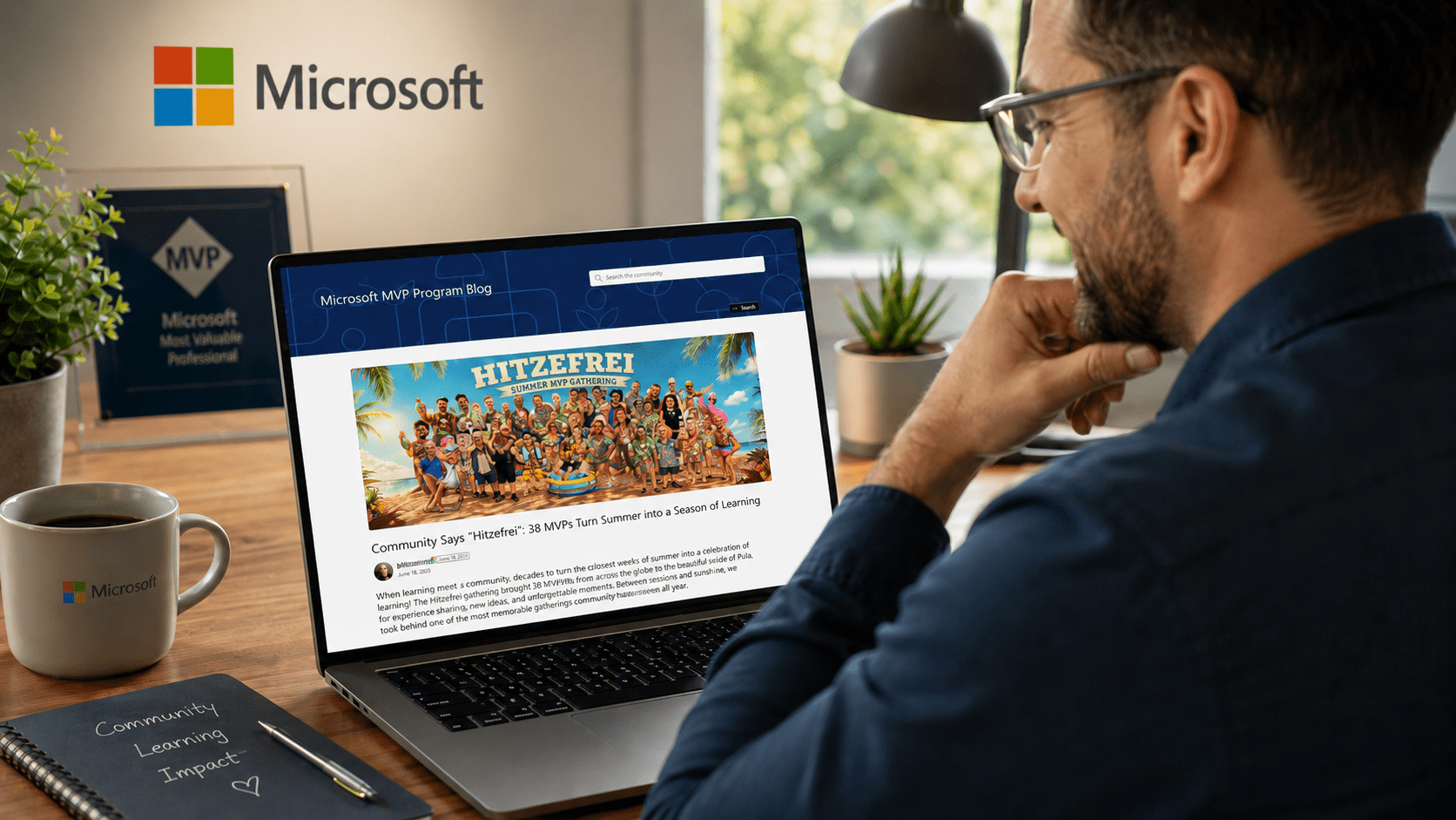 Titelgrafik zum Artikel „Community Says Hitzefrei“ im offiziellen Microsoft MVP Program Blog