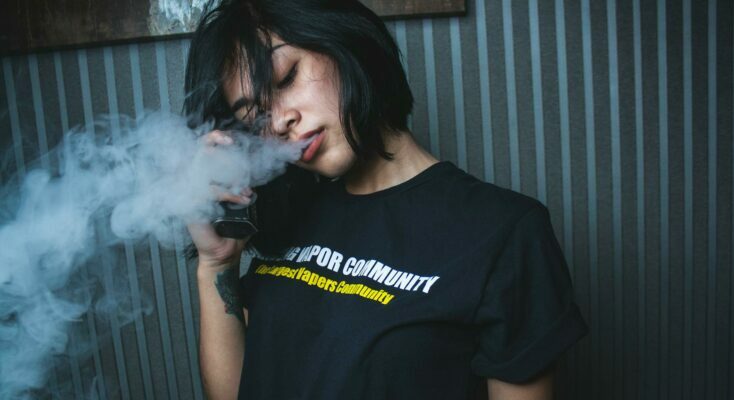 Woman vaping