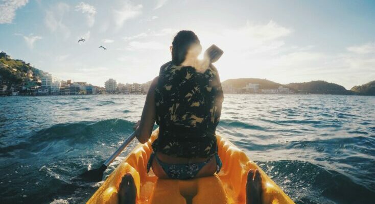 Woman kayaking