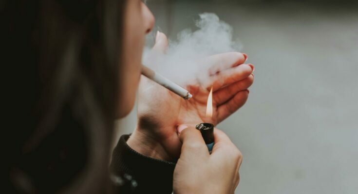 Person smoking cigarette