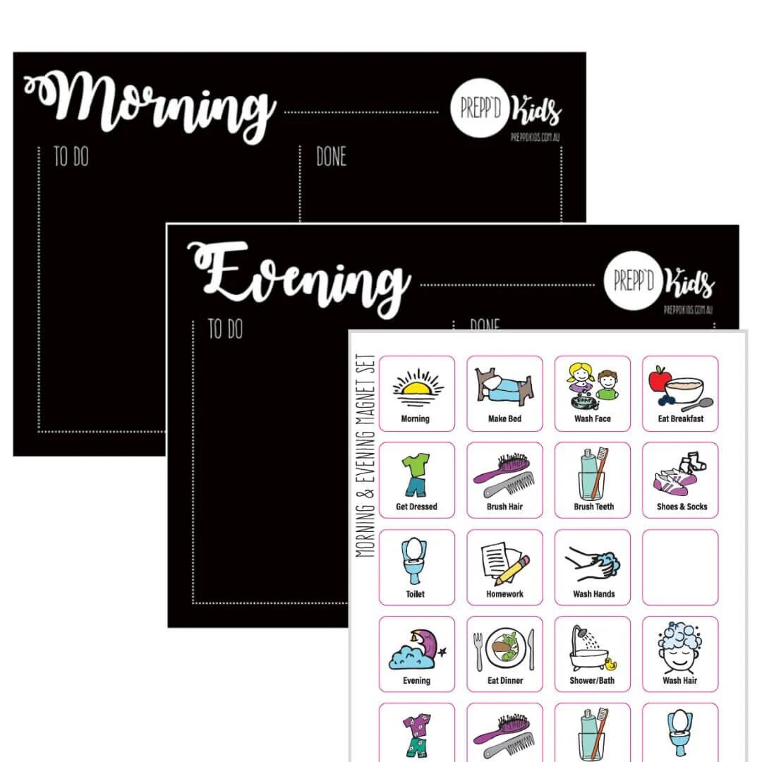 Morning Evening Routine Chart Set My Diffability Australia