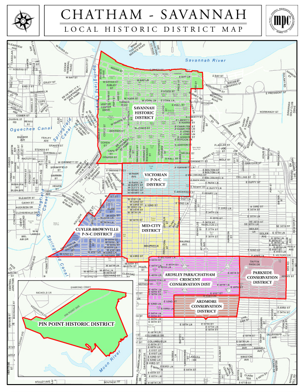 Historic Districts Historic Savannah Foundation Local Districts Map 