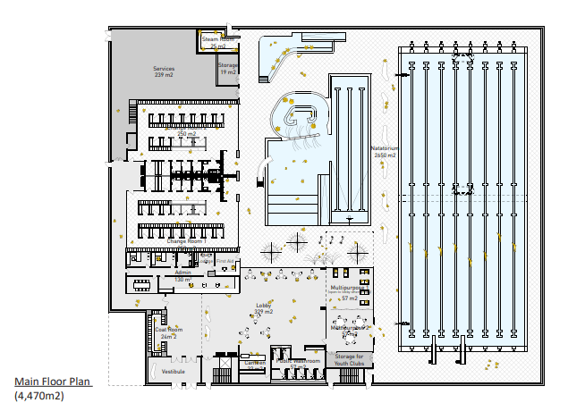 The design for the 52-metre pool in the proposed aquatic centre. Screenshot.