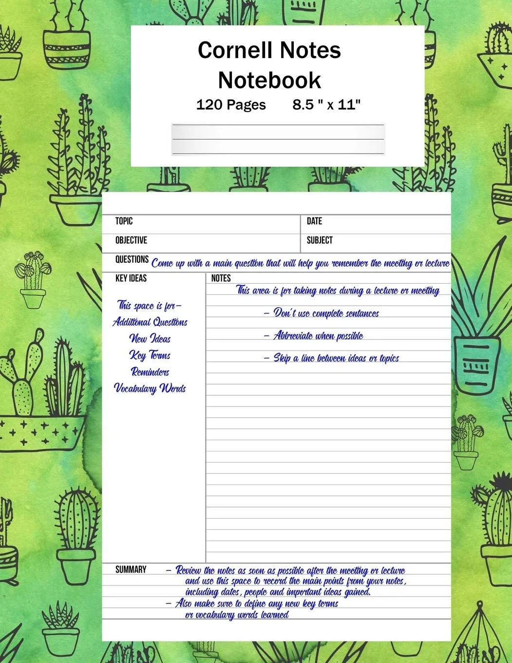 Cornell notes notebooks