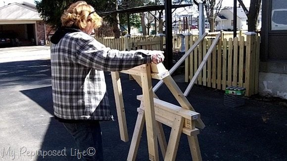 Easy 2x4 Sawhorse Plans - My Repurposed LifeÂ®