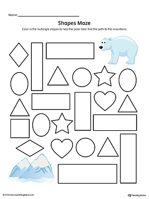 rectangle shape maze printable worksheet color myteachingstationcom