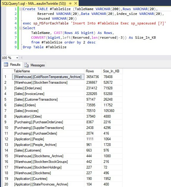 How To Check Table Column Size In Sql Server