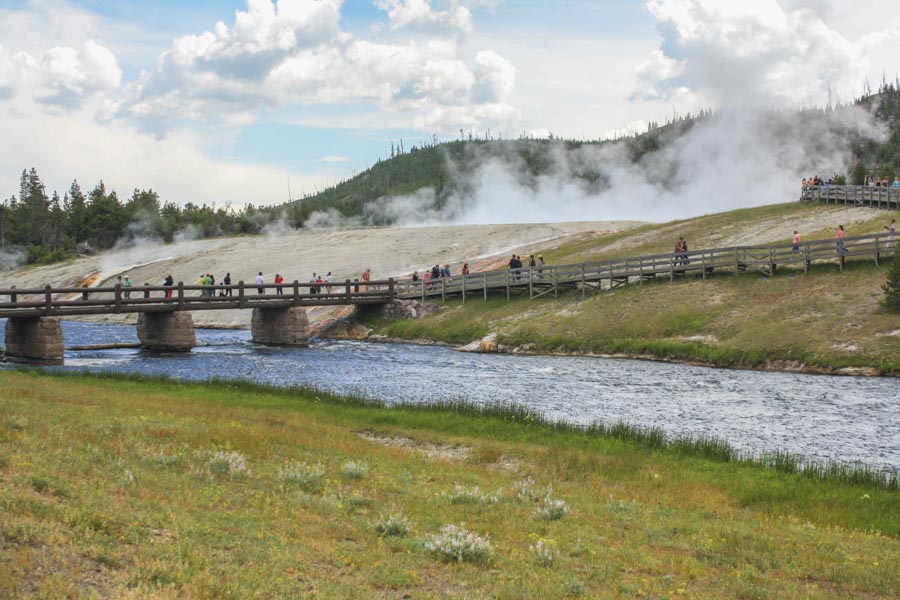 Geo thermal activity on Earth and photography in Yellowstone national park