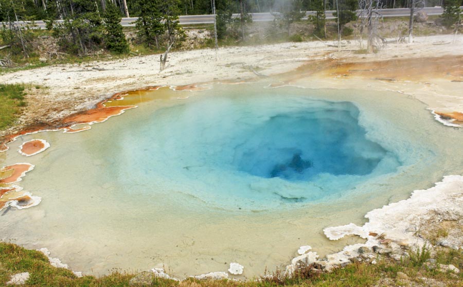 Blue colored Hotsprings in Yellowstone National Park