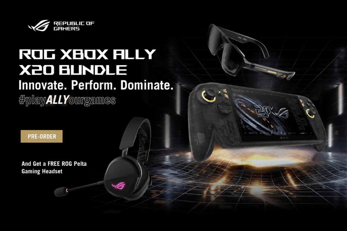 ROG Xbox Ally X20 bundle with anniversary handheld and gaming glasses