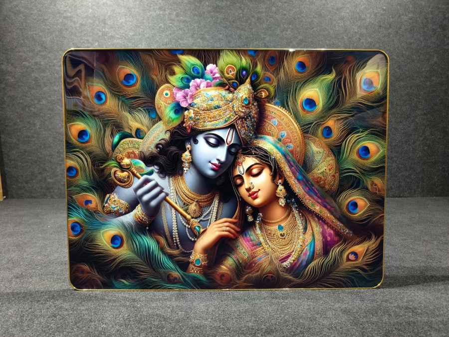 Lord Radha and Krishna Ji Crystal Painting