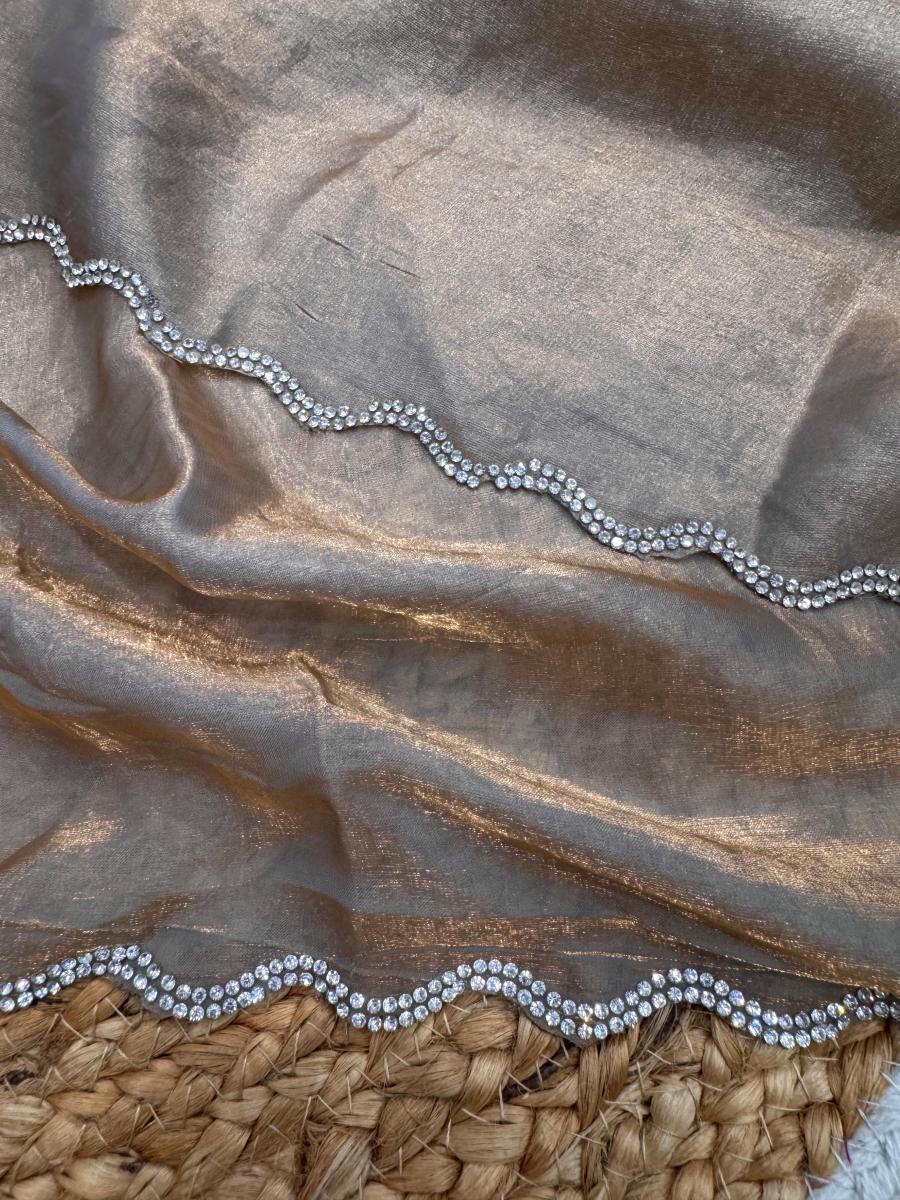 Space Silk Saree with Jarkhan Work - Image 6