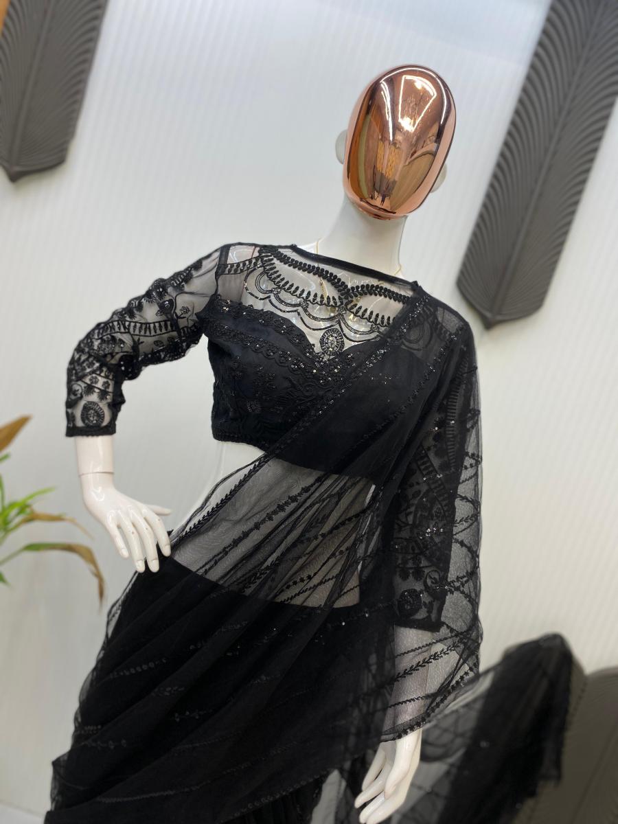 Butterfly Net Lehenga Styled Saree - Image 2
