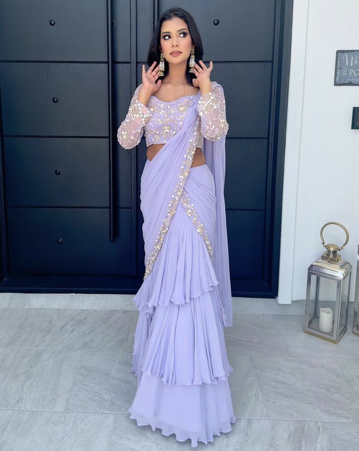 Ready To Wear Lehenga saree on Fox Georgette fabric