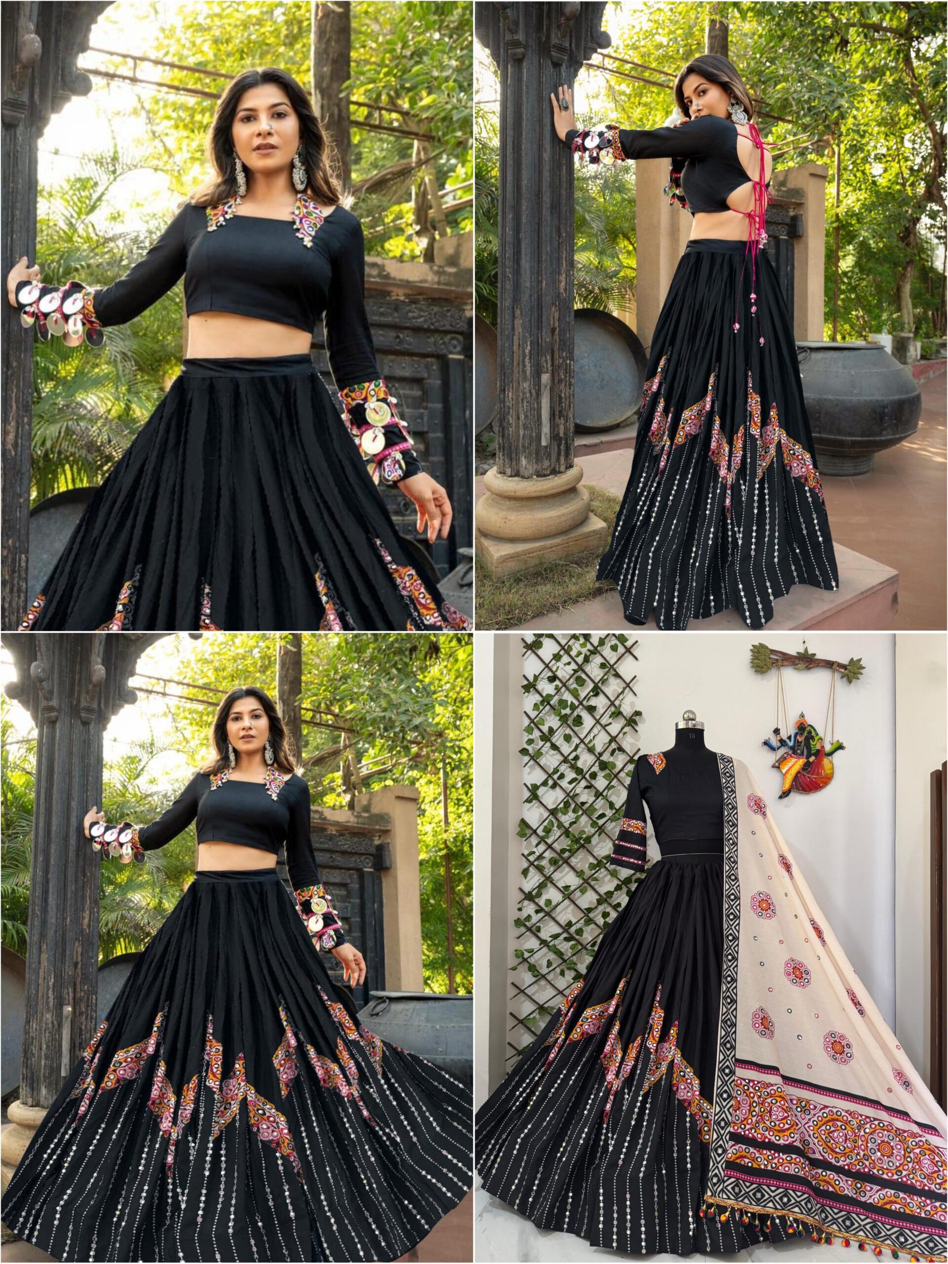 Black Designer Printed Lehenga Choli - Image 2
