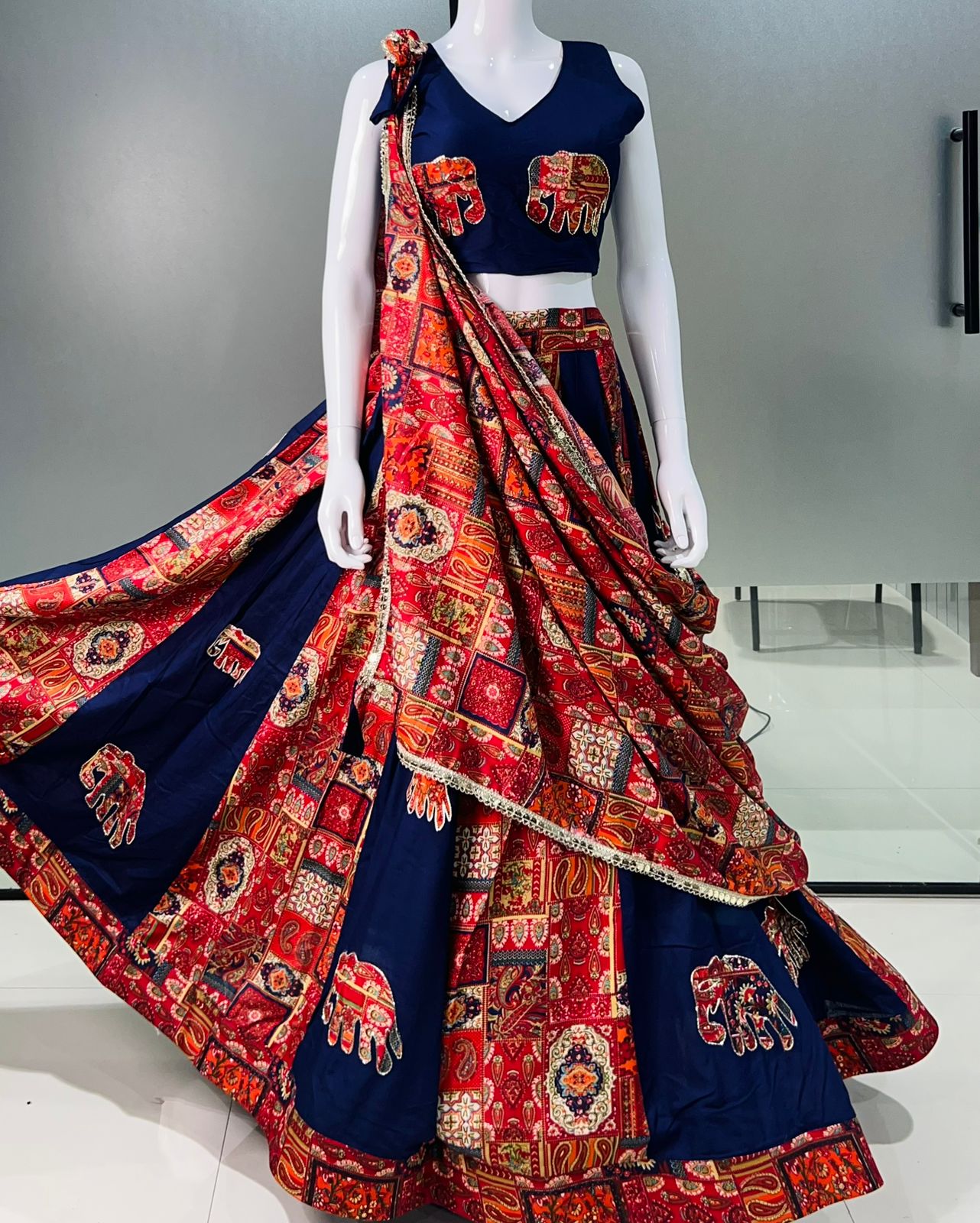 Pure Rayon applique work pattern Lehenga Choli - Image 6