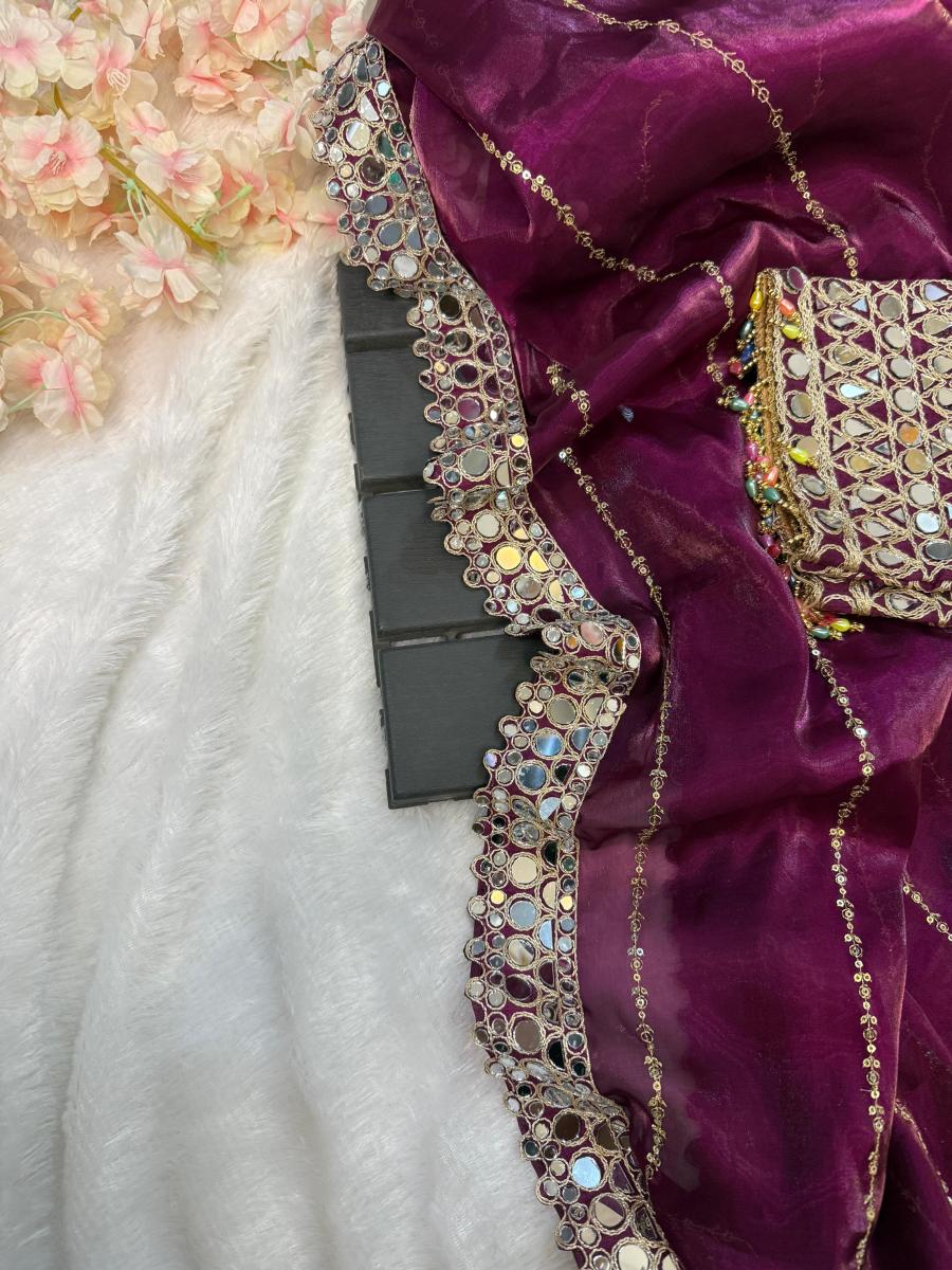 Pure Jimmy Choo Saree with Sequence Work - Image 2