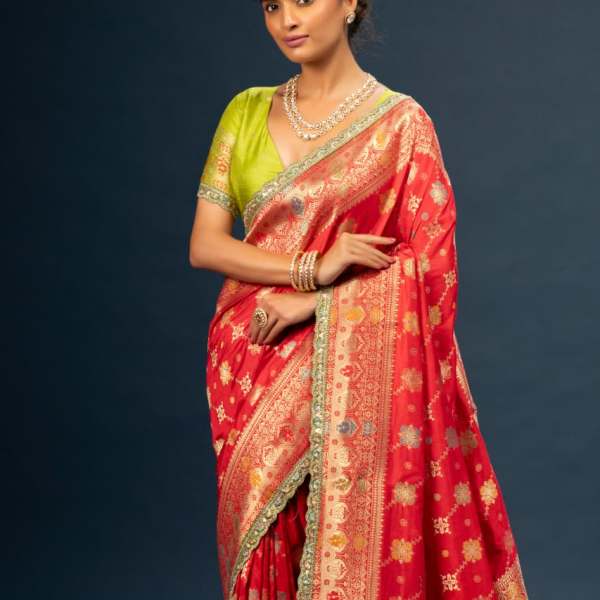 Pure Dola Silk Saree Heavy lakhnavi meena jaqurad