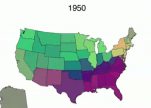 Baby girl name correlations, 1950