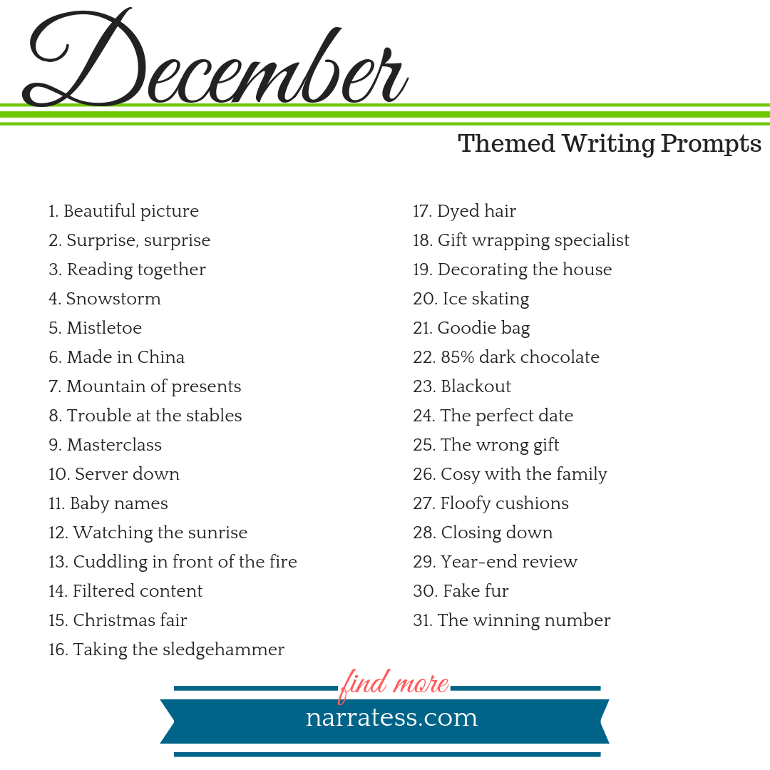 Writing Prompts 2018 - December