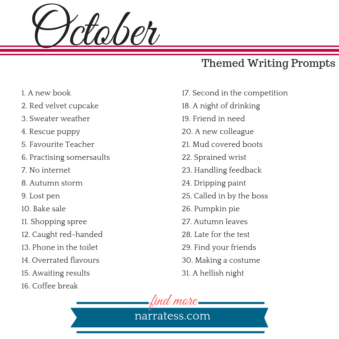 Writing Prompts 2018 - October