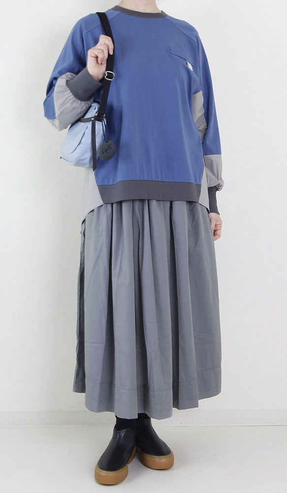 どんこ　慈雨　変形バルーン　かぼちゃ　フレアスカート グレー 青 どんこ様専用 慈雨 変形バルーン かぼちゃ フレアスカート グレー 青