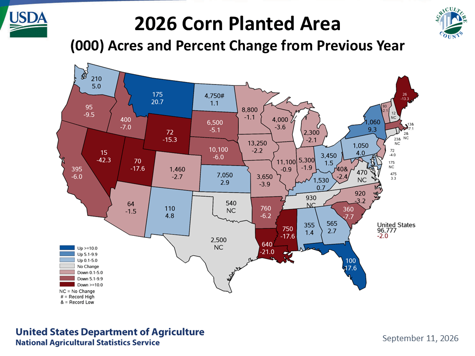 USDA National Statistics Service Charts And Maps Cornacm.